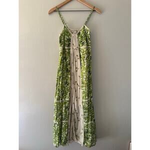 HANNAH artwear green spaghetti strap maxi dress size small